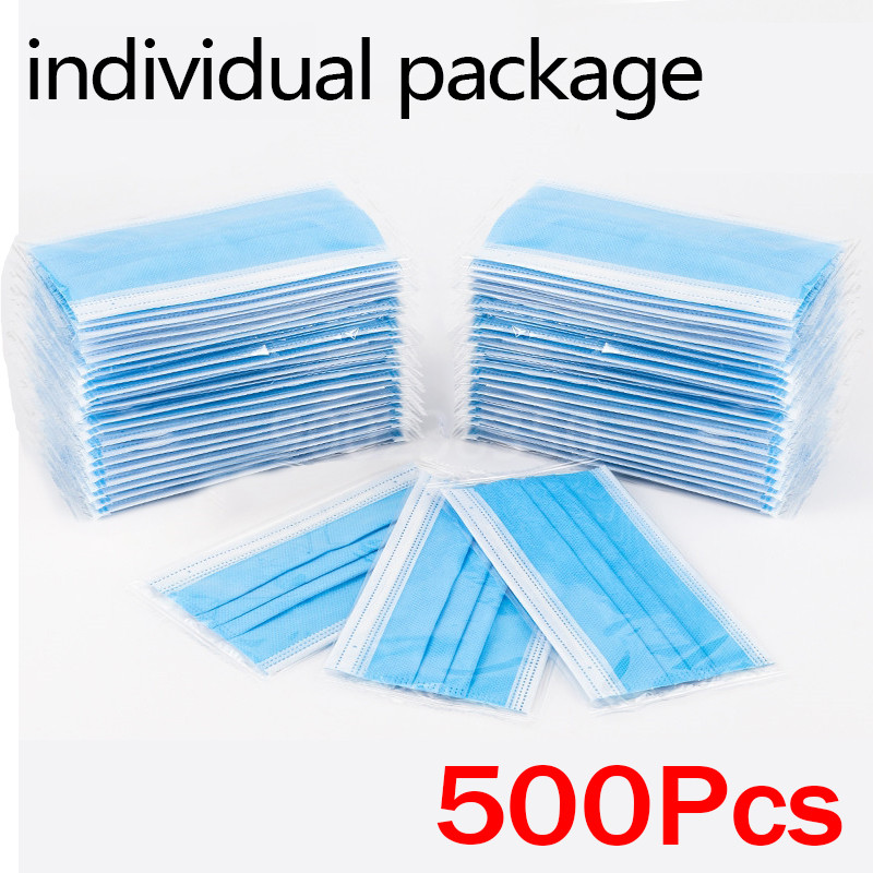 10-500pcs Disposable ผู้ใหญ่แต - Disposable Mask Blue บทวิจารณ์และราคา